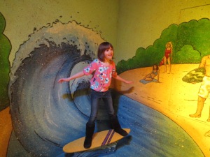 Surfer Madison- we went to this place called Funville where they could pretend to be different things