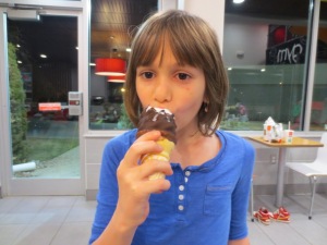 Chocolate dip ice cream cone for Madi